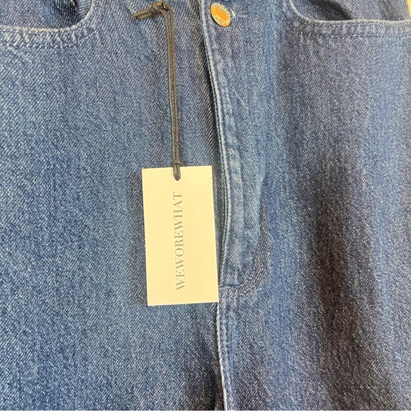 We Wore What Hi Rise Frayed Waistband Straight Women’s Indigo Jeans Sz 24 NWT - Picture 15 of 15